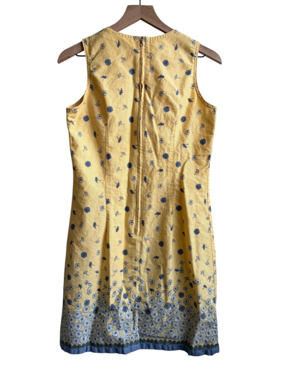 Vintage A.M.I Dress Butter Yellow Floral Daisy Print Dress Small - Picture 3 of 6